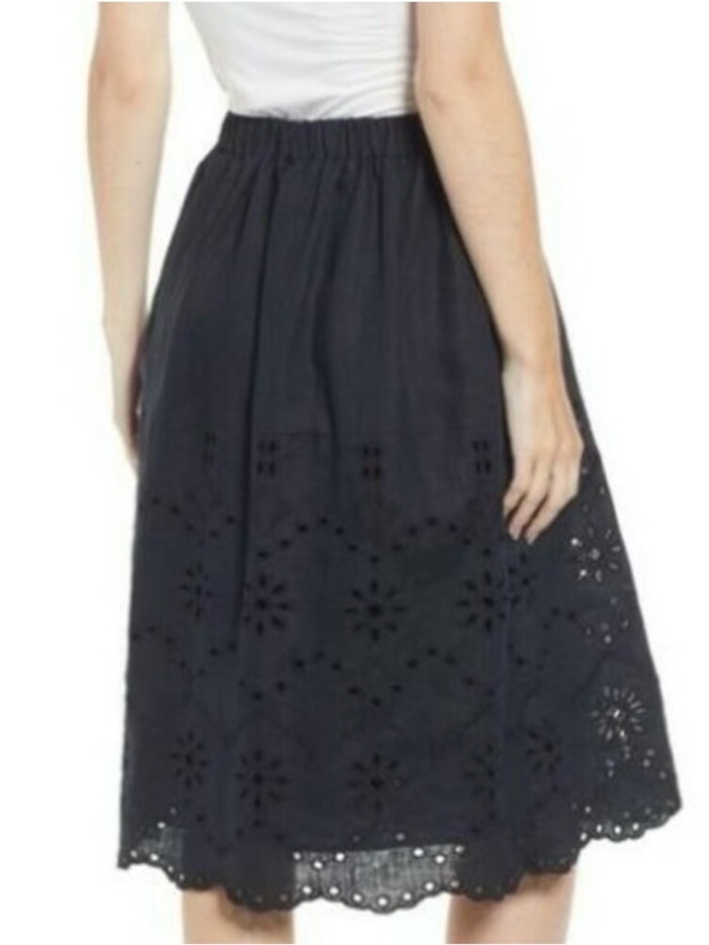 Rachel Parcell Black Eyelet A-Line Skirt- Size Large- Mother’s Day Skirt - Picture 2 of 11